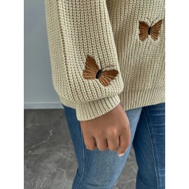 Plus Size - Plus Size - Plus Size Women'S Sweater - Cozy Long Sleeve Pullover with Pattern, Soft Stretchy Fabric, Casual Crew Neck Top for Spring/Fall, Casual Wear Sweater, |casual Style Sweater|stretchy Fabric Sweater