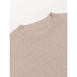 Plus Size, Women's Oversized Elegant Sweater - Winter Warm Round Neck Long Sleeve Cable- Texture Sweater for Fall & Winter, Cozy Casual to Formal Outfits, Plus Size Available (Hand Washable) - Versatile Everyday & Special Occasion Sweater