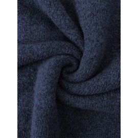 [Fall Winter Apparel] Plus Size Women's Elegant Cardigan | Chic Solid Color Open Front Button-Up Sweater with Ribbed Cuffs, Long Sleeves, and Button Details for Fall/Winter Casual or Office Wear, Versatile Layering Piece