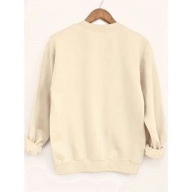 Women'S Cozy Mickey Mouse & Friends Graphic Sweatshirt - Black Crew Neck Pullover with Applique Design, Casual Fall/Winter Wear, Casual Winter Wear | Playful Design | Soft Texture, Mickey Mouse Sweatshirt