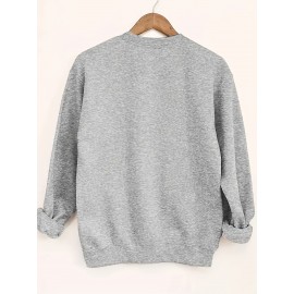 Women'S Cozy Mickey Mouse & Friends Graphic Sweatshirt - Black Crew Neck Pullover with Applique Design, Casual Fall/Winter Wear, Casual Winter Wear | Playful Design | Soft Texture, Mickey Mouse Sweatshirt