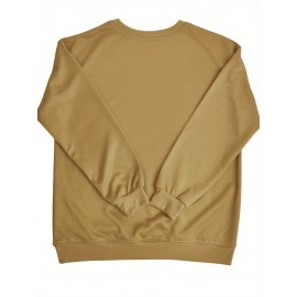 [Cozy Letter Print Sweatshirt] Cozy Plus Size Women's AMAZING GRACE Letter Print Sweatshirt | Long Sleeve Crewneck Pullover with Floral Accents, Machine Washable Polyester, Relaxed Fit for Fall & Winter Casual Wear, Cute Sweatshirts