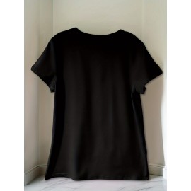 Women's Casual Short Sleeve T-Shirt with Bold 