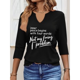 Women'S Casual V-Neck T-Shirt with 