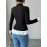 [Women's Long Sleeve T-Shirt] Women's Elegant Solid Color Long Sleeve T-Shirt - Asymmetrical Hem Contrast Color Block Design, Half-Turtleneck with Ruffled Detail, Machine Washable Fall Winter Casual Chic Top