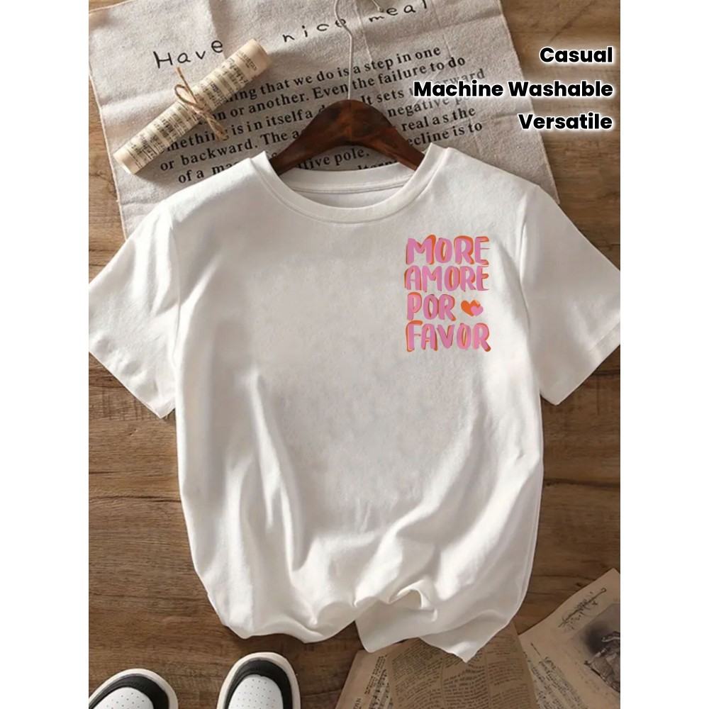 Women's Casual Short Sleeve T-Shirt with Bold 